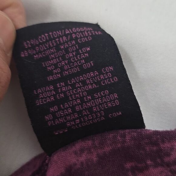 Sledge USA Women's Purple Vneck Tee Shirt Cotton Blend Size XL - Picture 6 of 7